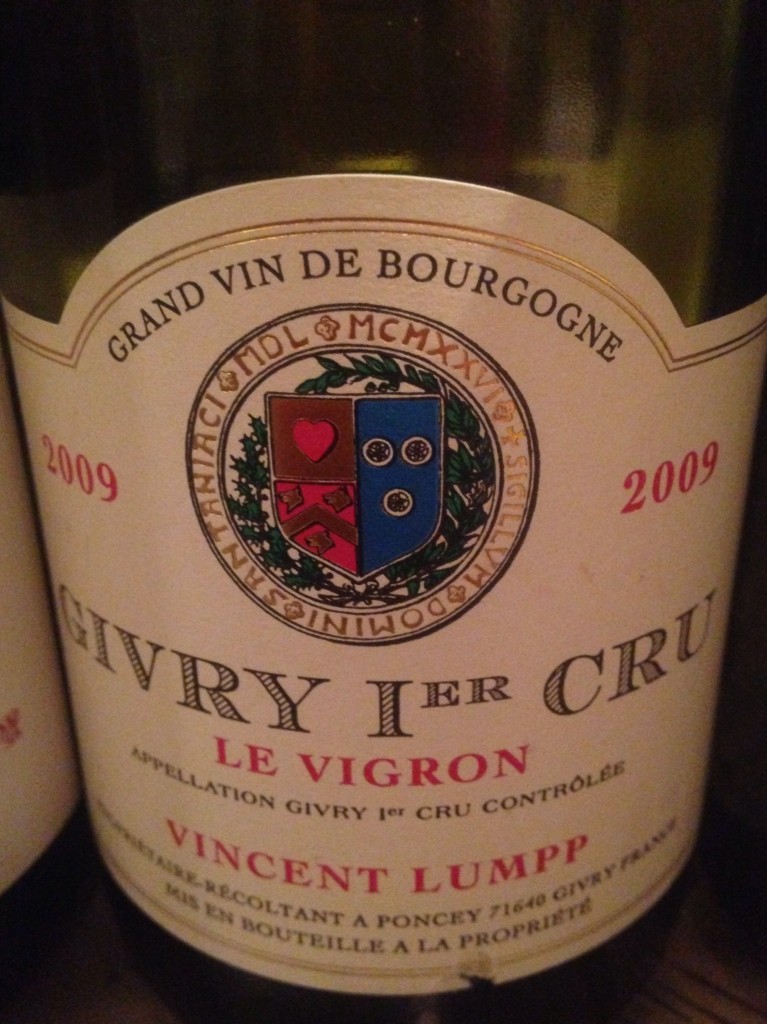 2009 Givry 1er Cru Le Vigron Vincent Lumpp