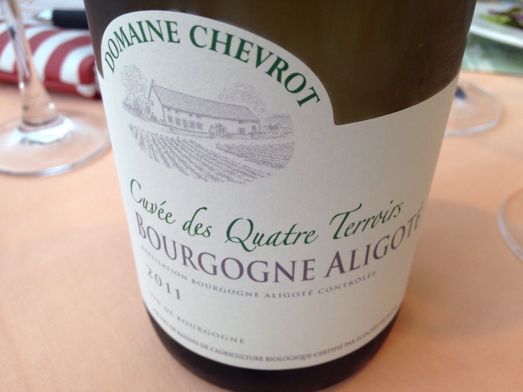 2011 Bourgogne Aligote Cuvee des Quatre Terroir Domaine Chevrot