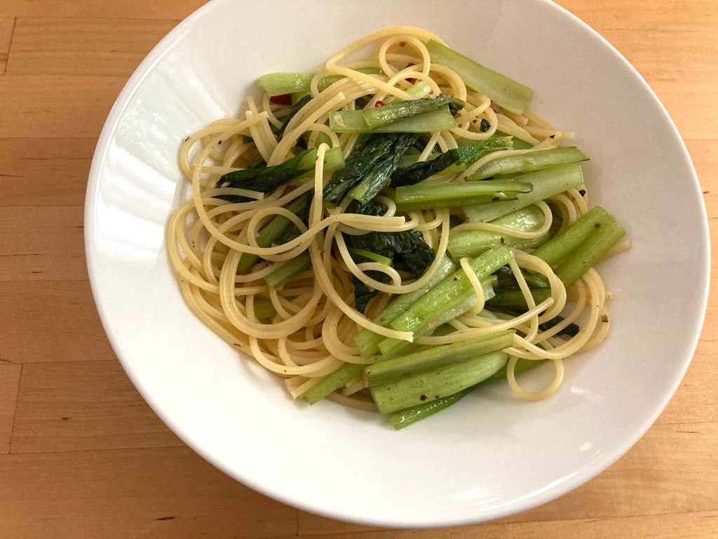 小松菜のペペロンチーノ