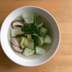 【レシピブログ】チンゲン菜としいたけのしょうがスープ × 栃木の白